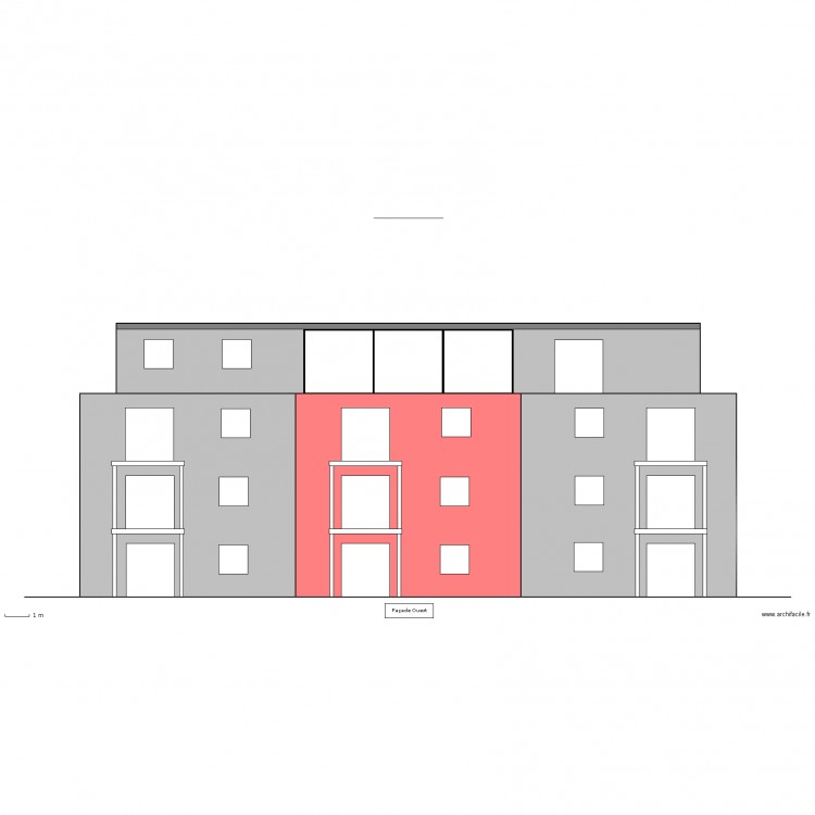 Projet Reconvilier facade ouest. Plan de 0 pièce et 0 m2