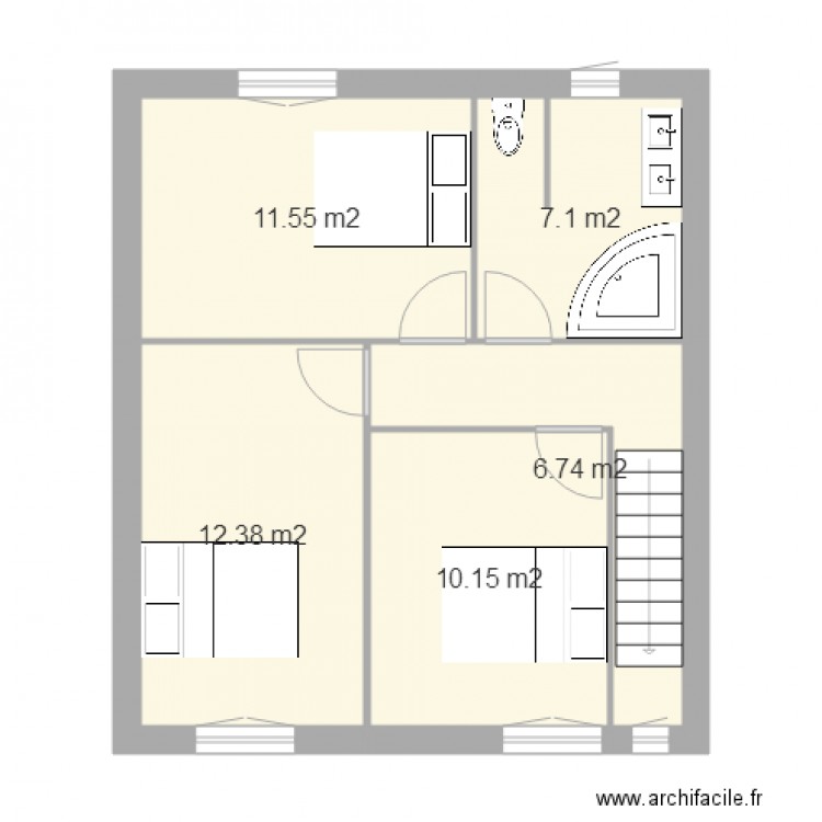 etage projet 4. Plan de 0 pièce et 0 m2