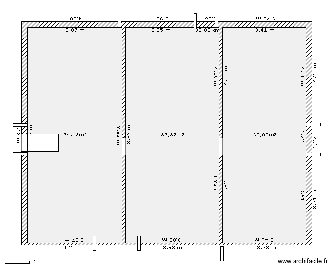 niveau3-Av. Plan de 3 pièces et 98 m2