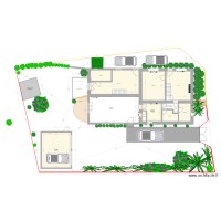 plan terrain avec plantes terrasse et garage 27 01 2023