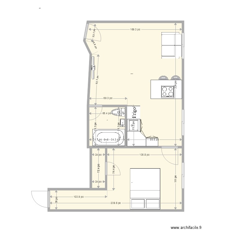Appartement 19 et 26 dimension cuisine. Plan de 0 pièce et 0 m2