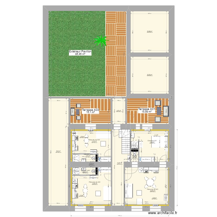 IMPERIALE V2. Plan de 63 pièces et 556 m2