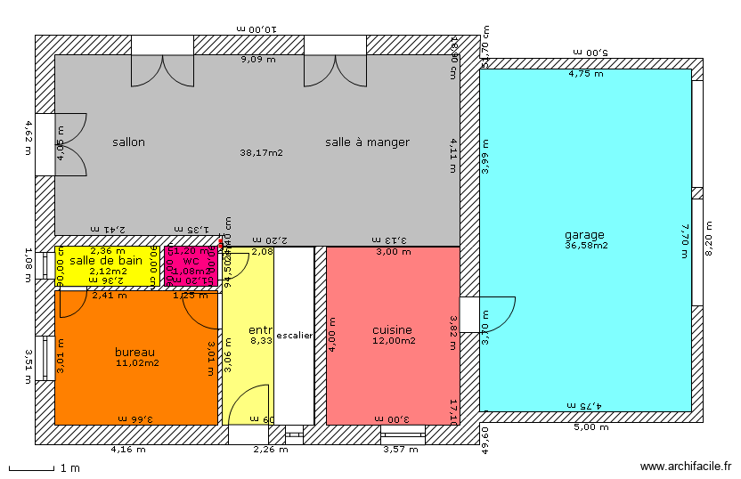 maison1. Plan de 7 pièces et 109 m2