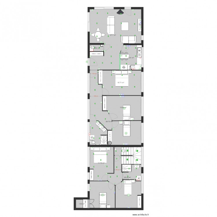 elec appartement 1 et niveau bas 2 . Plan de 0 pièce et 0 m2