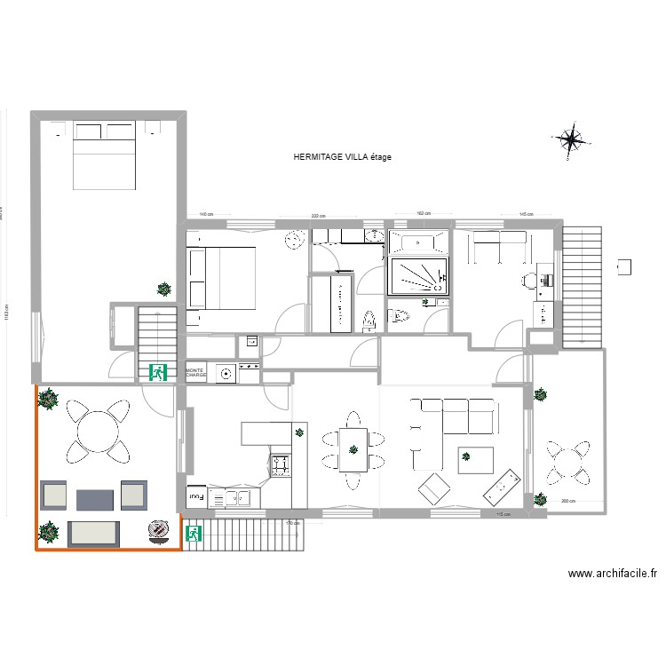 Hermitage villa 5. Plan de 20 pièces et 134 m2