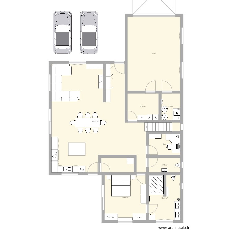 maison 1. Plan de 8 pièces et 167 m2