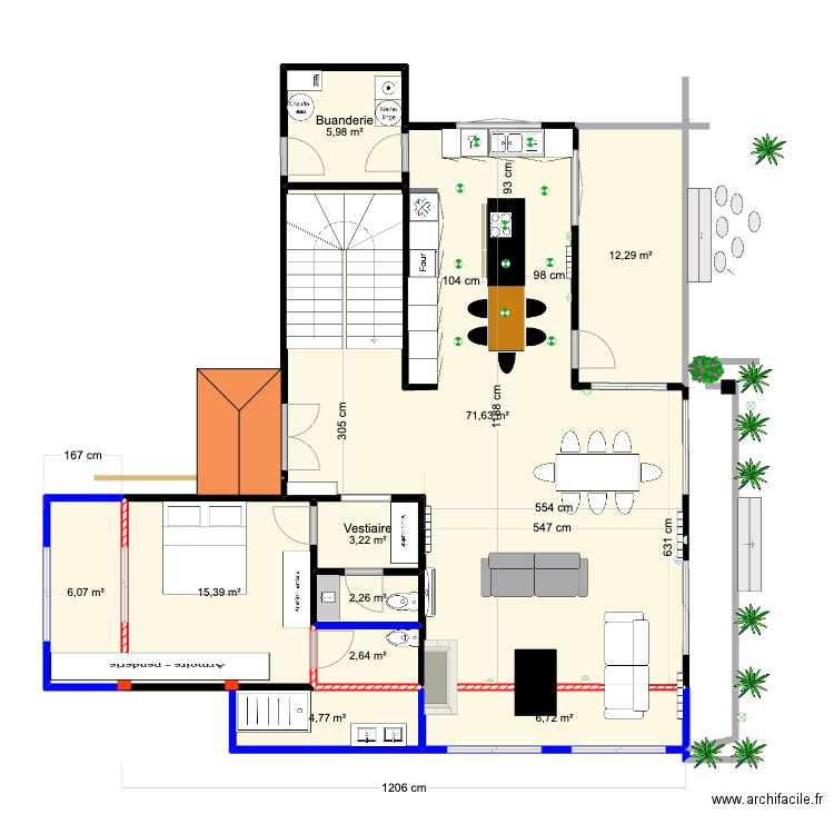 Goldra Maison AGRANDISSEMENT V2. Plan de 10 pièces et 131 m2