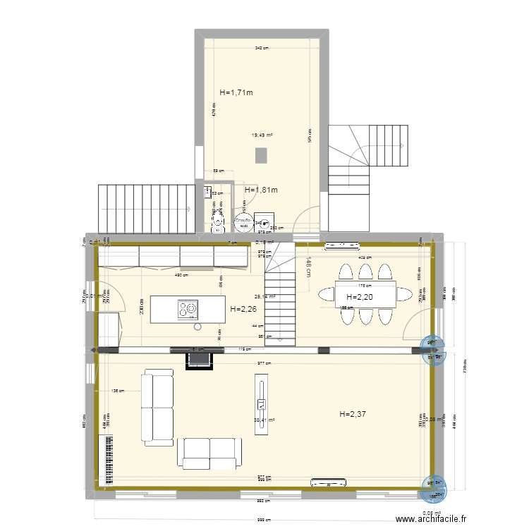 Maison Rouret - RdC - Aissata V3. Plan de 8 pièces et 87 m2