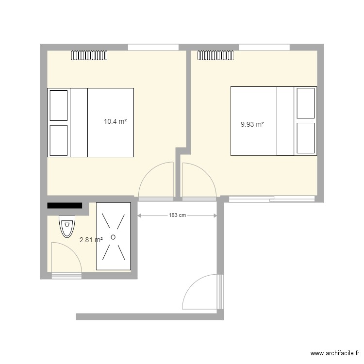 Cabourg5. Plan de 4 pièces et 23 m2