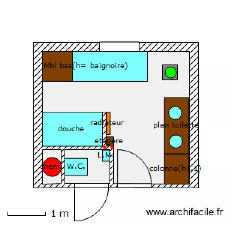 salle de bain. Plan de salle de bain. Plan de