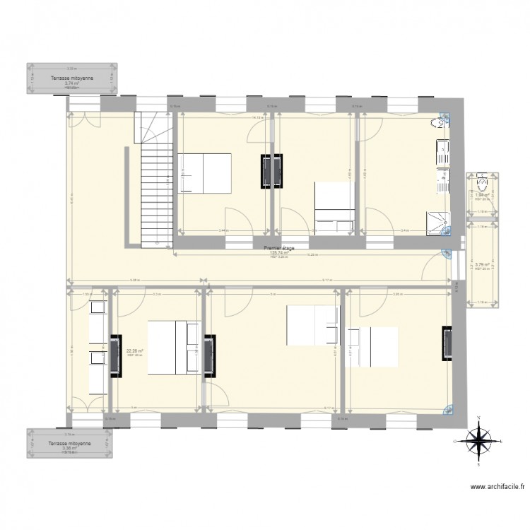 Enclos Barcelonnette Etage 1. Plan de 0 pièce et 0 m2