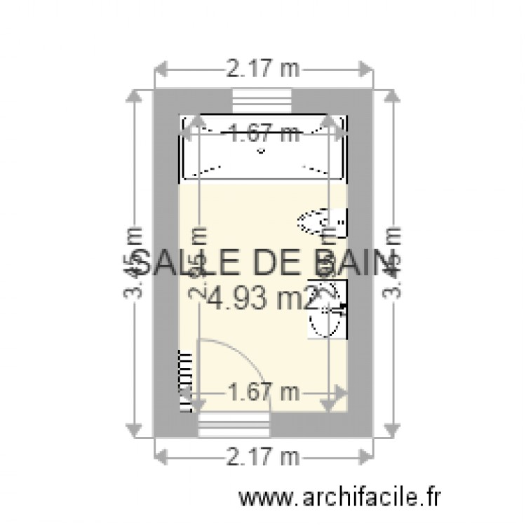 EXEMPLE SALLE DE BAIN. Plan de 0 pièce et 0 m2