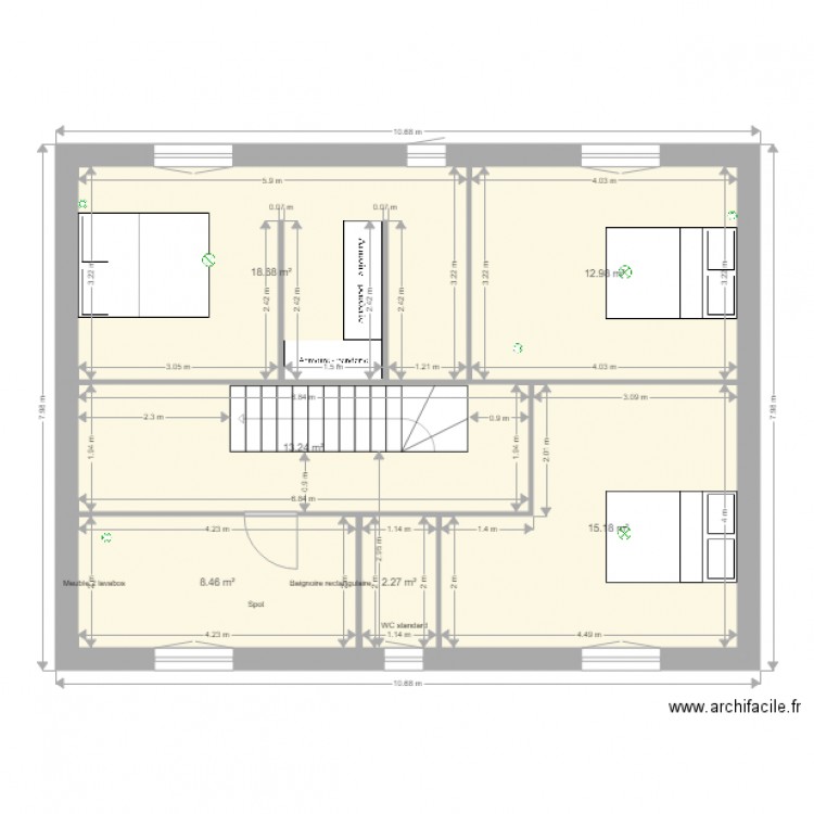 1er étage Bastide v7. Plan de 0 pièce et 0 m2