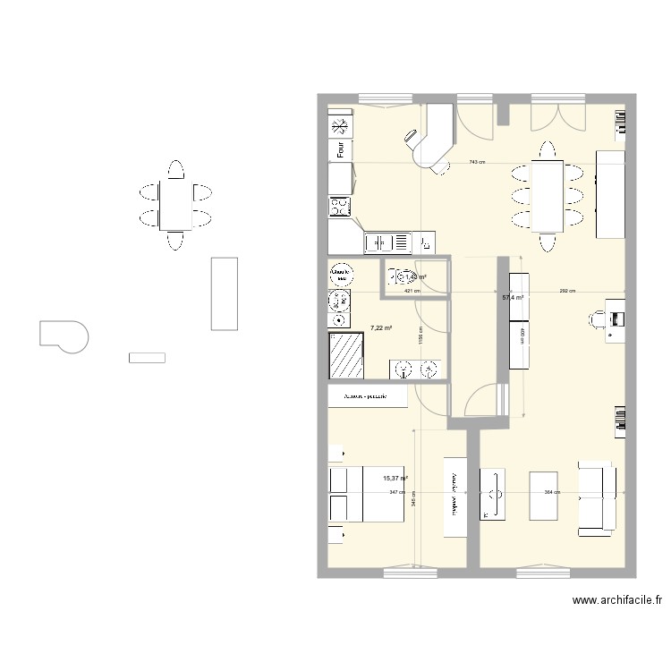 LSC-Bas-isolé-v3. Plan de 4 pièces et 81 m2
