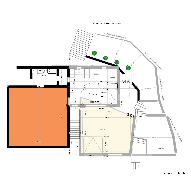 EXTENSION MAISON janvier 2024. Plan de 4 pièces et 41 m2