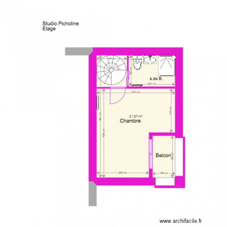 Studio Picholine Etage 4 bis 2. Plan de 0 pièce et 0 m2