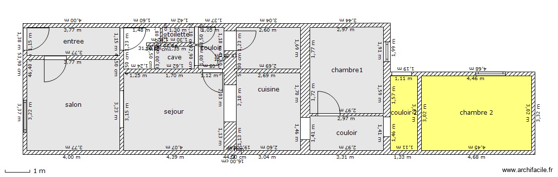 plan maison totale apres travaux. Plan de 11 pièces et 79 m2