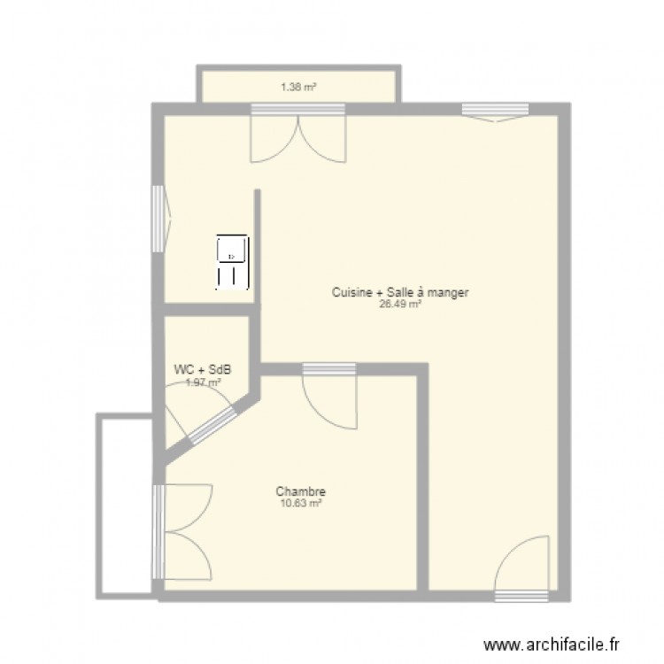  Appartement 2 pièces Saint Damien. Plan de 0 pièce et 0 m2