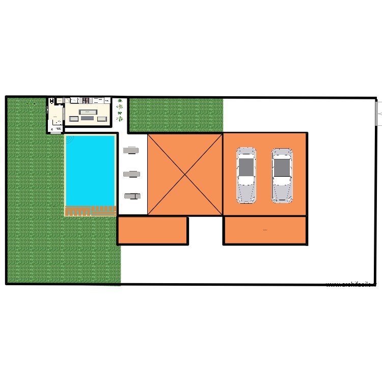 BUREAU + POLL HOUSE . Plan de 4 pièces et 116 m2