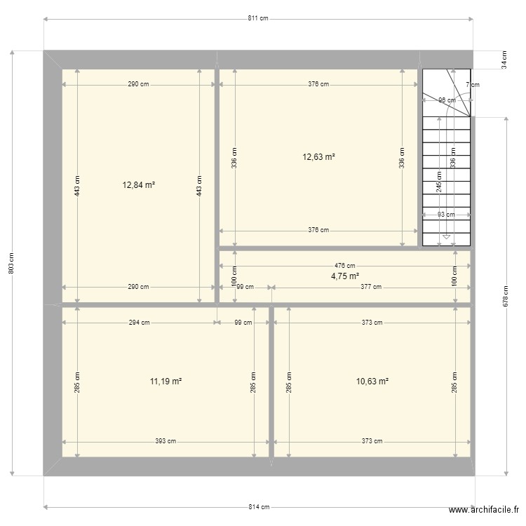 CAMBRONE 1. Plan de 5 pièces et 52 m2