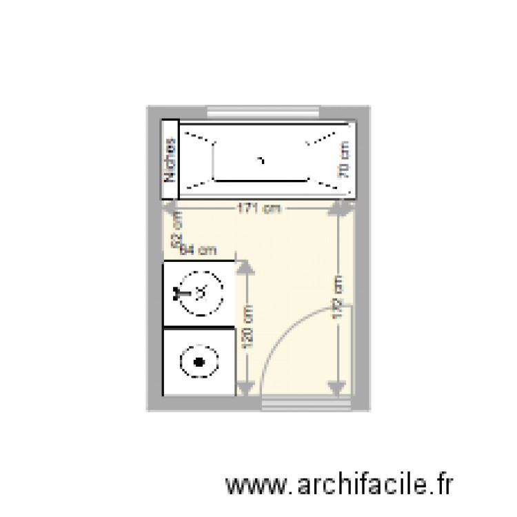SDB Berard Versailles . Plan de 0 pièce et 0 m2