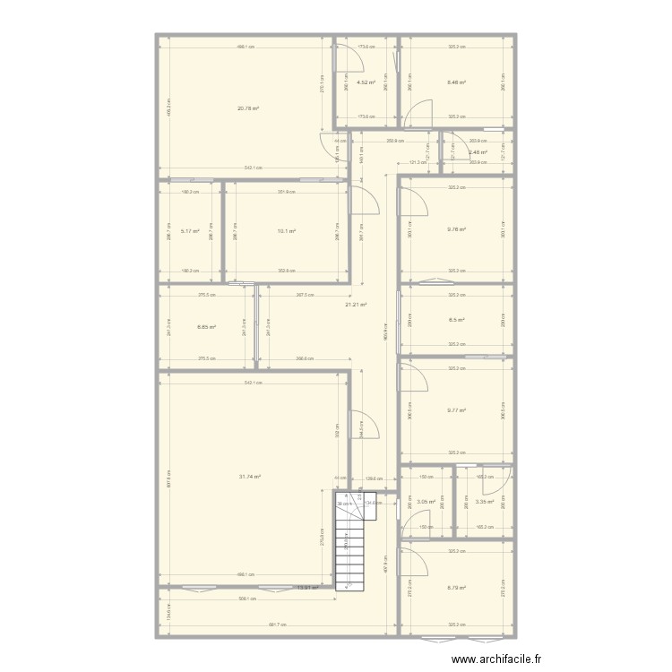 BOCARPLANV3. Plan de 16 pièces et 166 m2