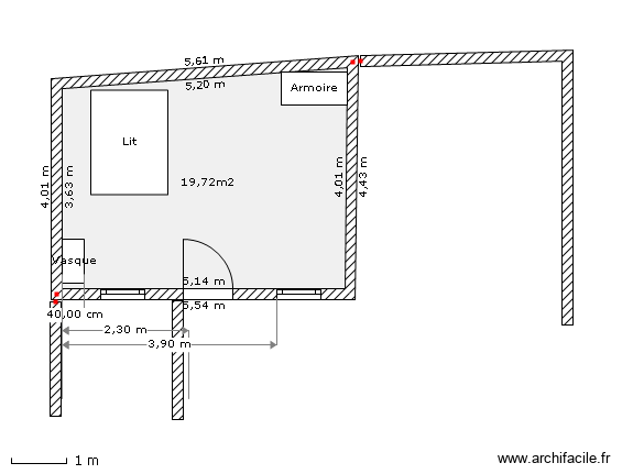 abri de jardin. Plan de 1 pièce et 20 m2