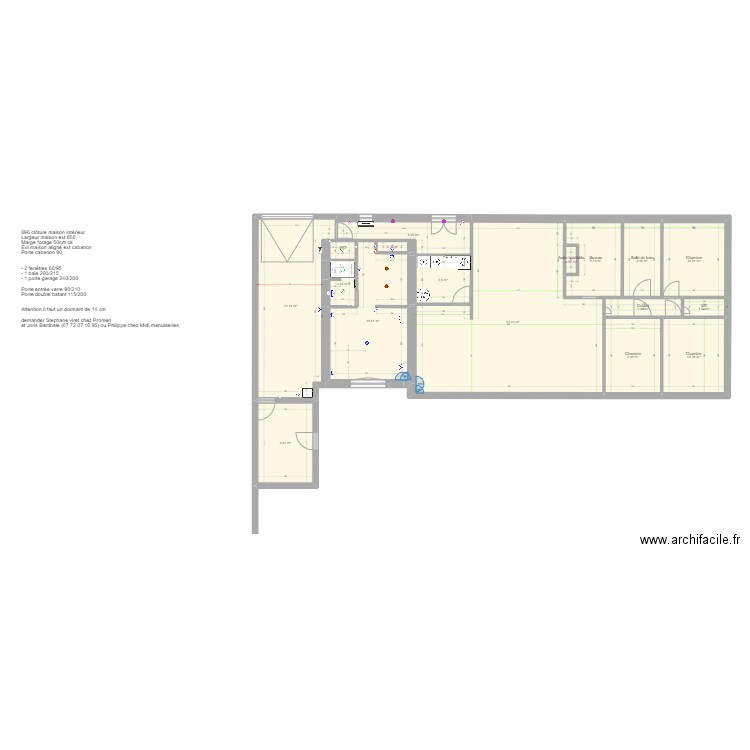 Agrandissement maison - Luxe Joanna + modif garage. Plan de 15 pièces et 171 m2