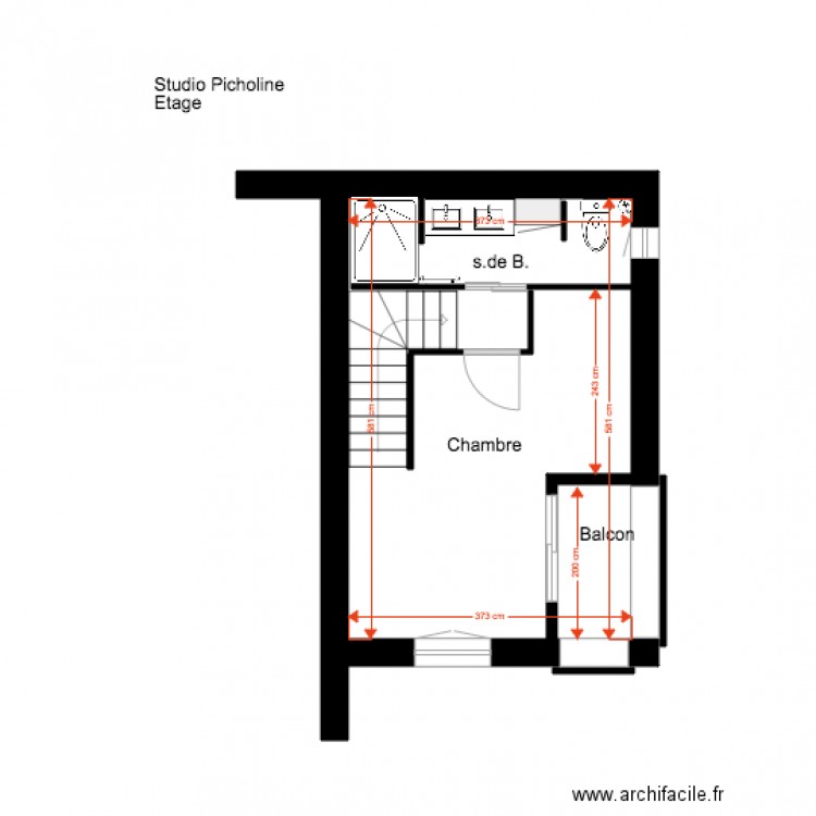 Studio Picholine Etage 2 02 18. Plan de 0 pièce et 0 m2