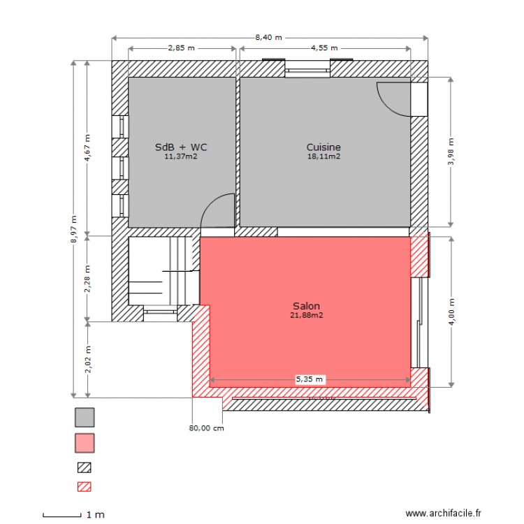 Extension toiture RDC v3. Plan de 0 pièce et 0 m2