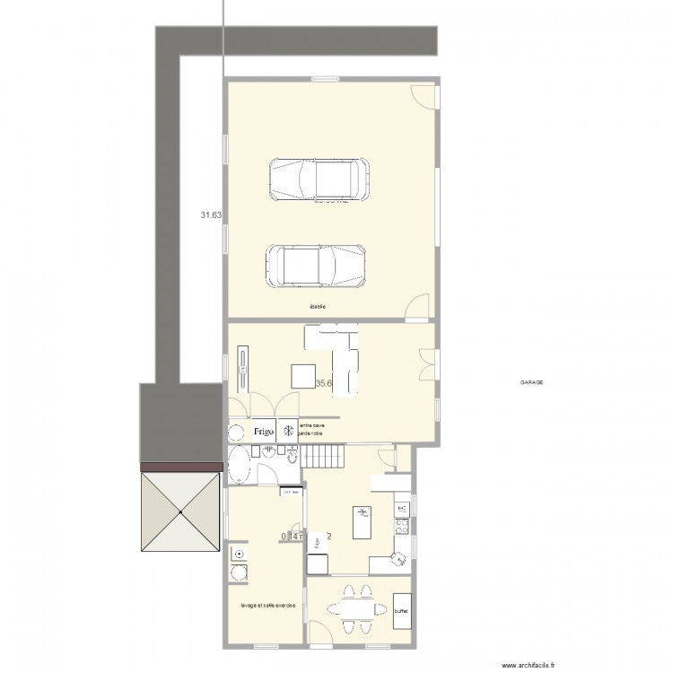 2015 salon plus garage 1. Plan de 0 pièce et 0 m2