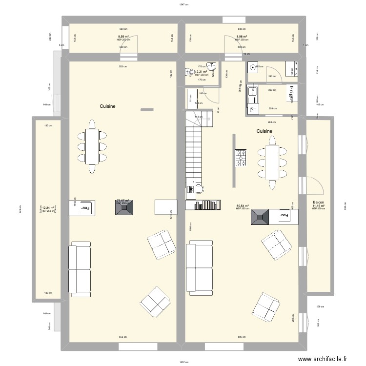 gianni 5. Plan de 13 pièces et 352 m2
