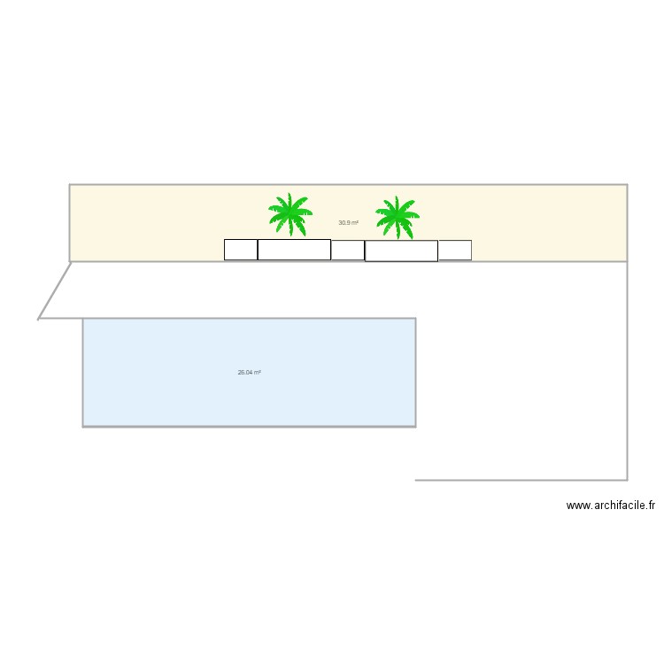 jardin_piscine_1. Plan de 2 pièces et 57 m2