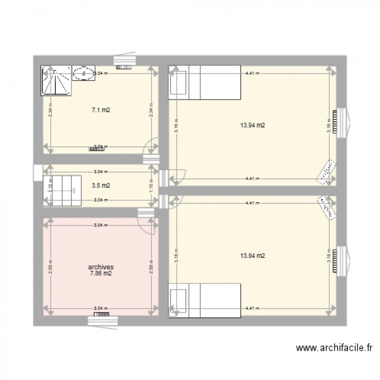 etage lambre 2. Plan de 0 pièce et 0 m2