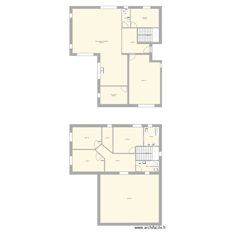 DRACY maison 2. Plan de 16 pièces et 229 m2