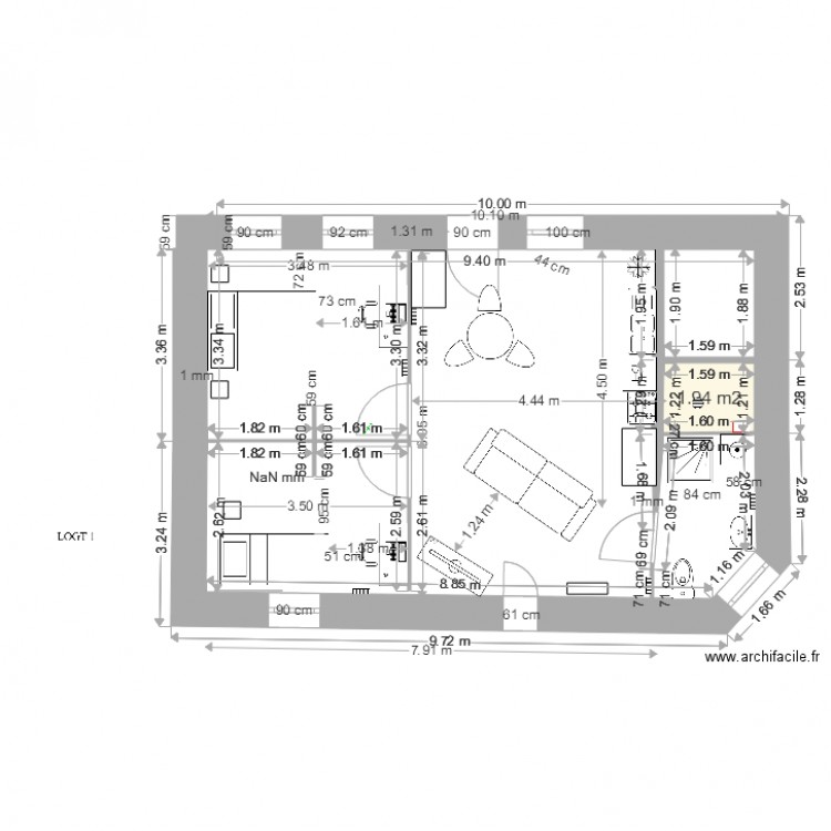 plan de maison LOG 1 V3 2 chbres. Plan de 0 pièce et 0 m2