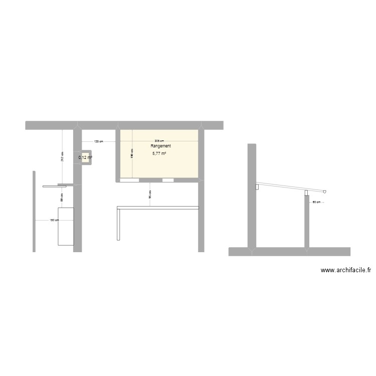 Extension Maison B et M. Plan de 2 pièces et 6 m2