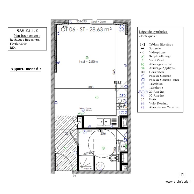 Appartement 6 ELEC recolement. Plan de 0 pièce et 0 m2