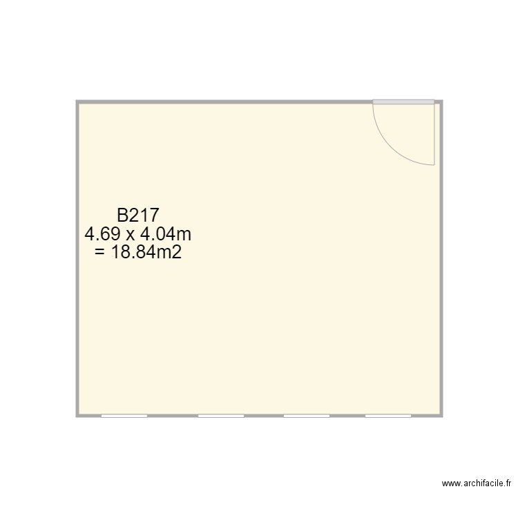 B217 84Grenelle. Plan de 1 pièce et 19 m2