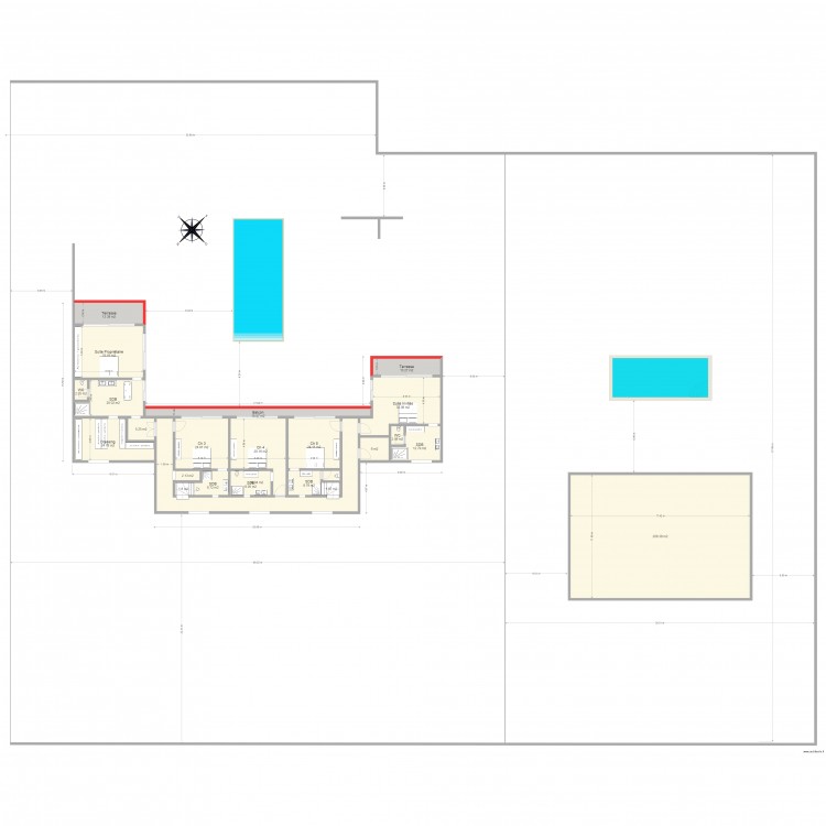 Plan 1er Etage v3 avec Meubles. Plan de 0 pièce et 0 m2