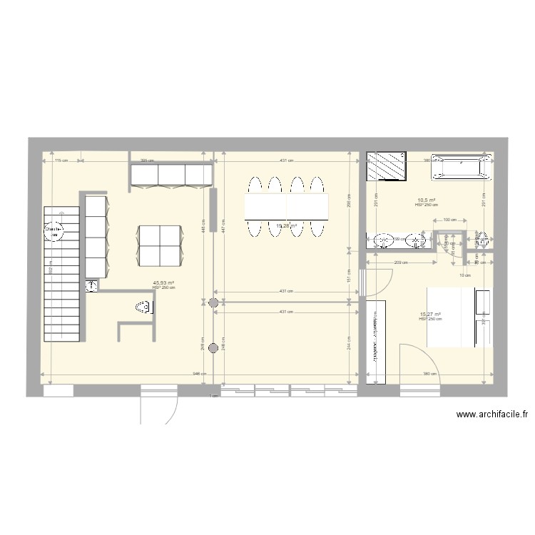 belgodere 2023.x14. Plan de 4 pièces et 91 m2