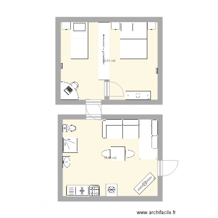Tiny House 20 m carré. Plan de 0 pièce et 0 m2