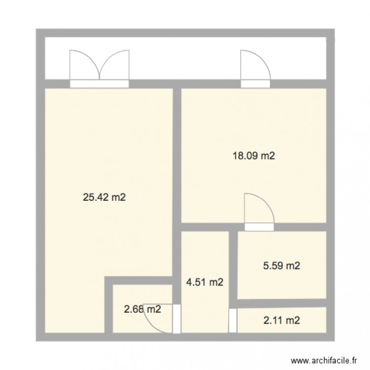 appartement T2. Plan de 0 pièce et 0 m2