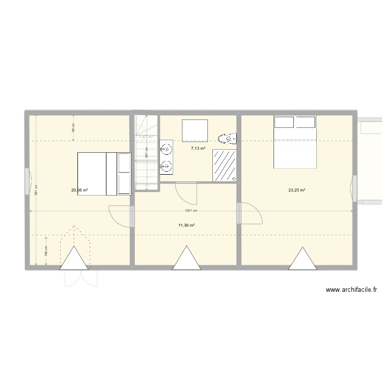 Habitation Moulin esclier 1/4. Plan de 9 pièces et 138 m2