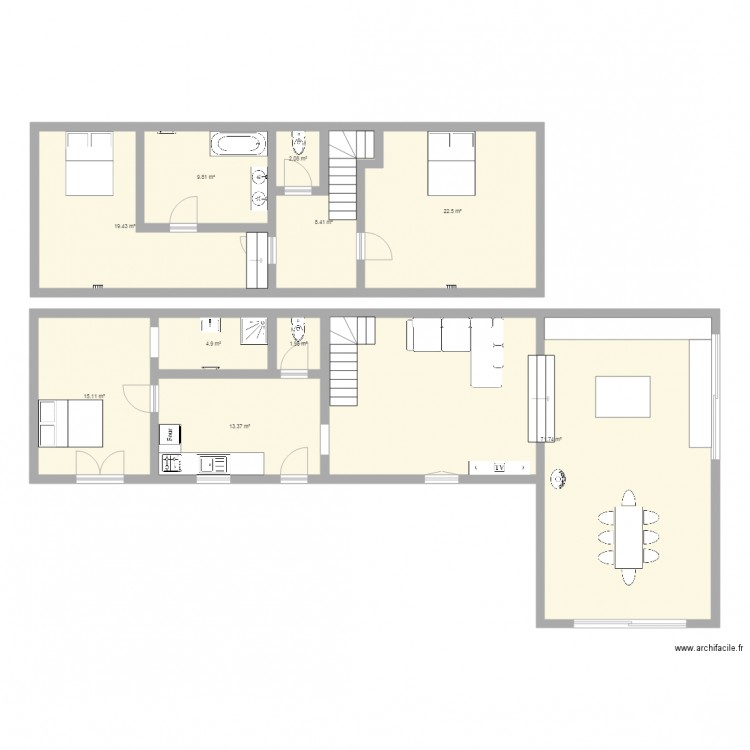 maison barbara projet extension. Plan de 0 pièce et 0 m2