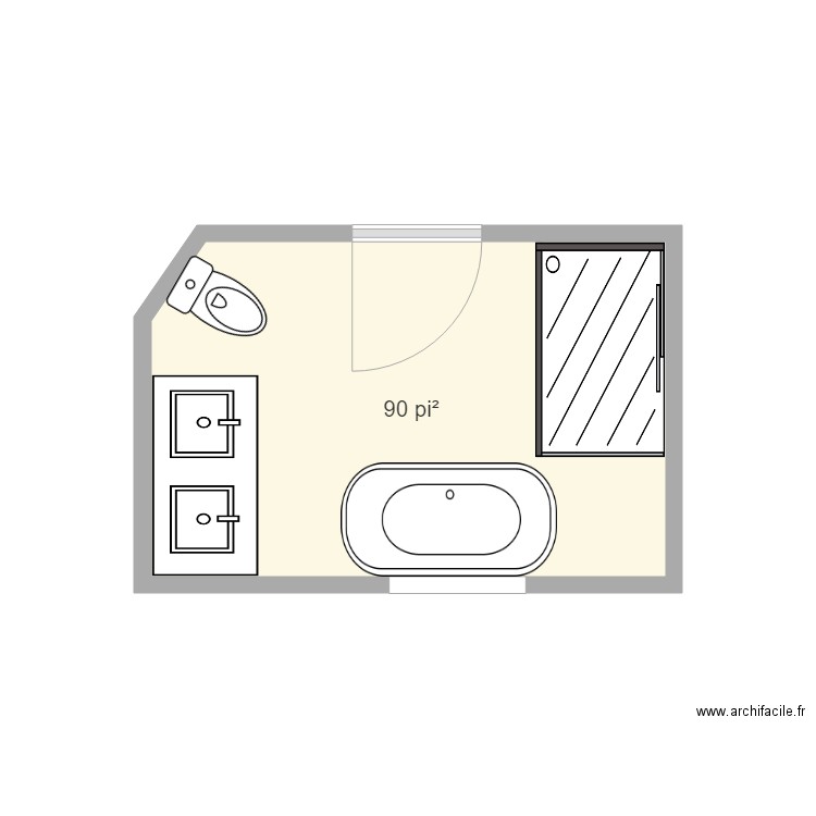 plan salle de bain en haut version 1. Plan de 0 pièce et 0 m2