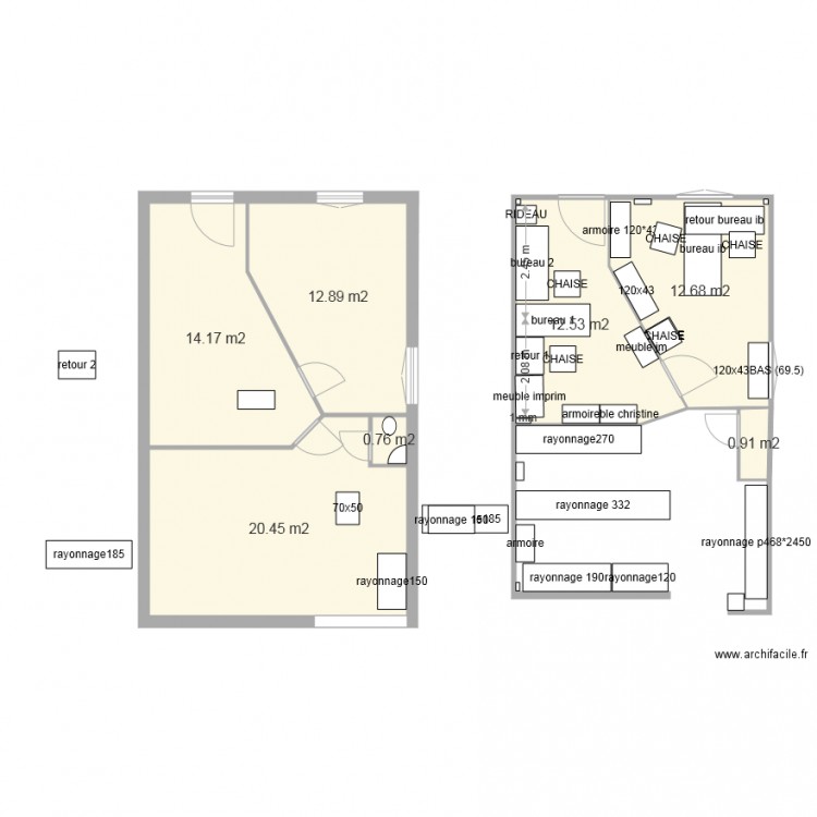 bureau PLAN B. Plan de 0 pièce et 0 m2