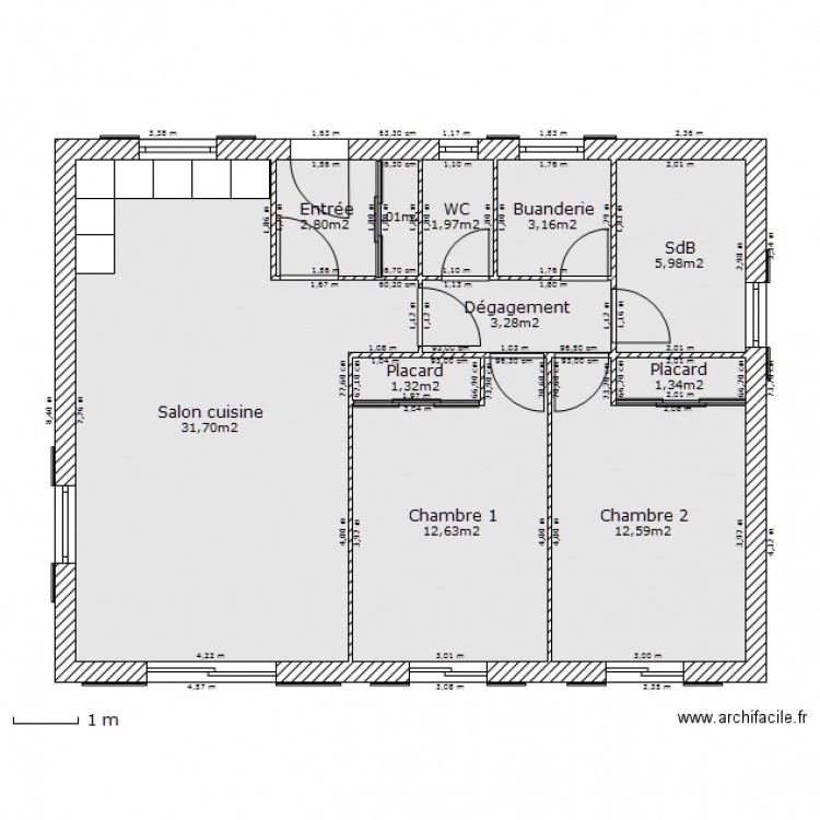 MOB 80 m² habitable. Plan de 0 pièce et 0 m2