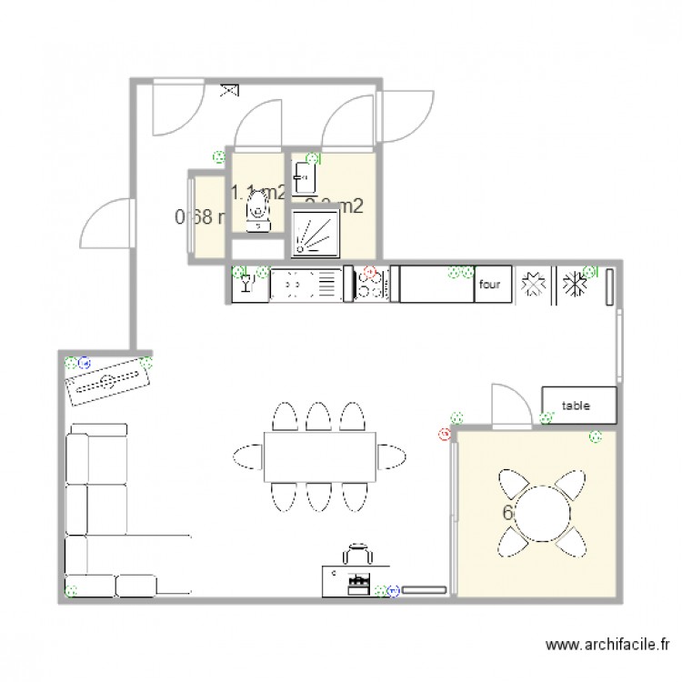 Appartement taille réelle modification piece a vivre. Plan de 0 pièce et 0 m2