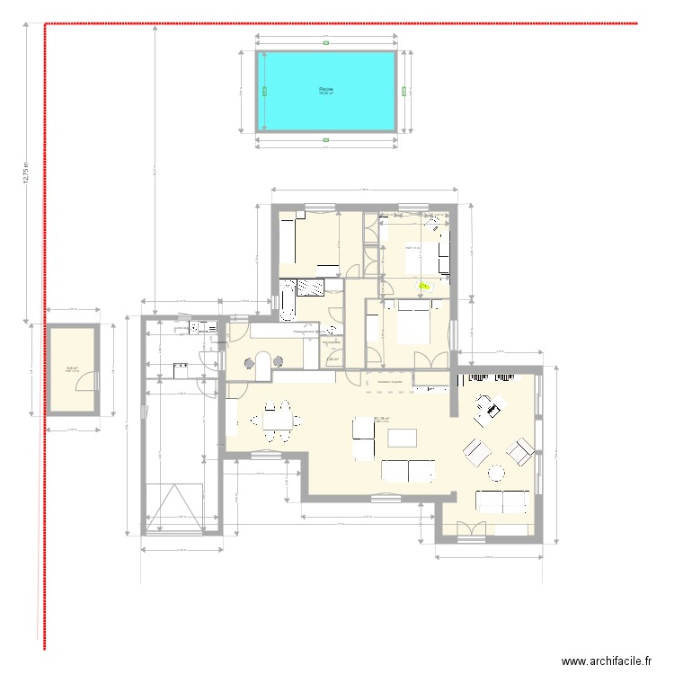 Maison B-E Sans fonddeplan. Plan de 9 pièces et 145 m2